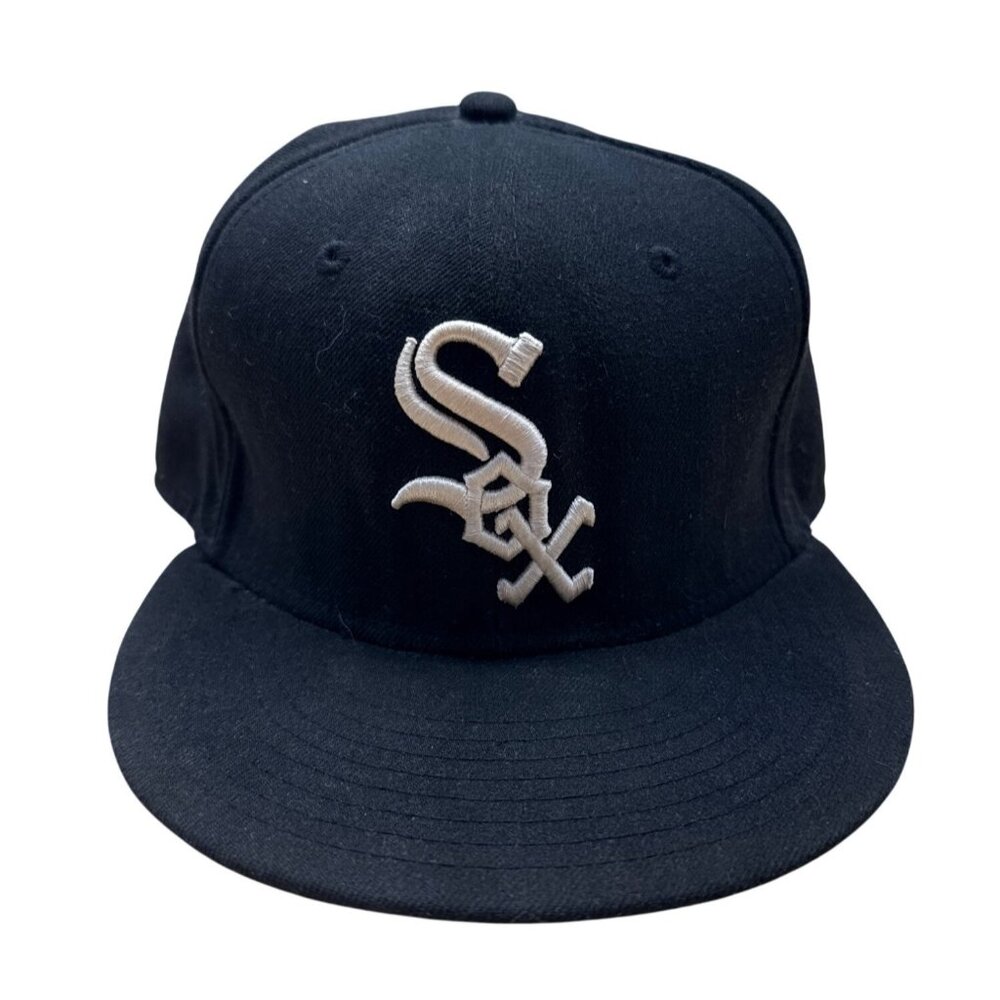 New Era 59Fifty Chicago White Sox Authentic Black Fitted Cap Size 7 3/8